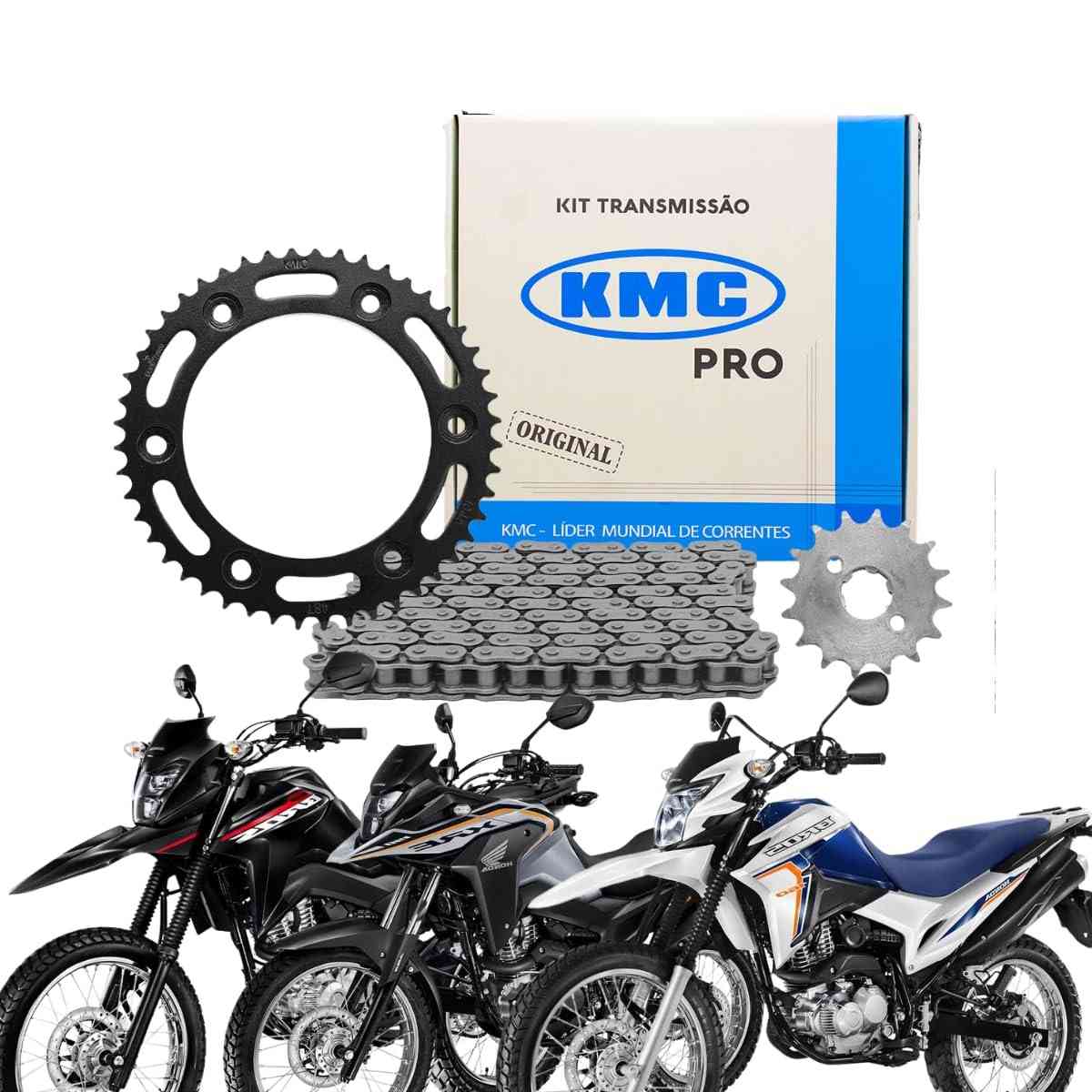 Kit Relação KMC NXR Bros 160 e XRE 190 (2015-2025) - Aço 1045 Resistente