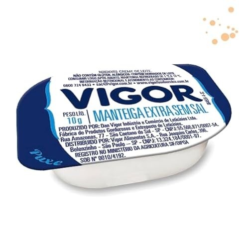 Manteiga SEM SAL VIGOR Sache Blister 10g Caixa com 192 unidades