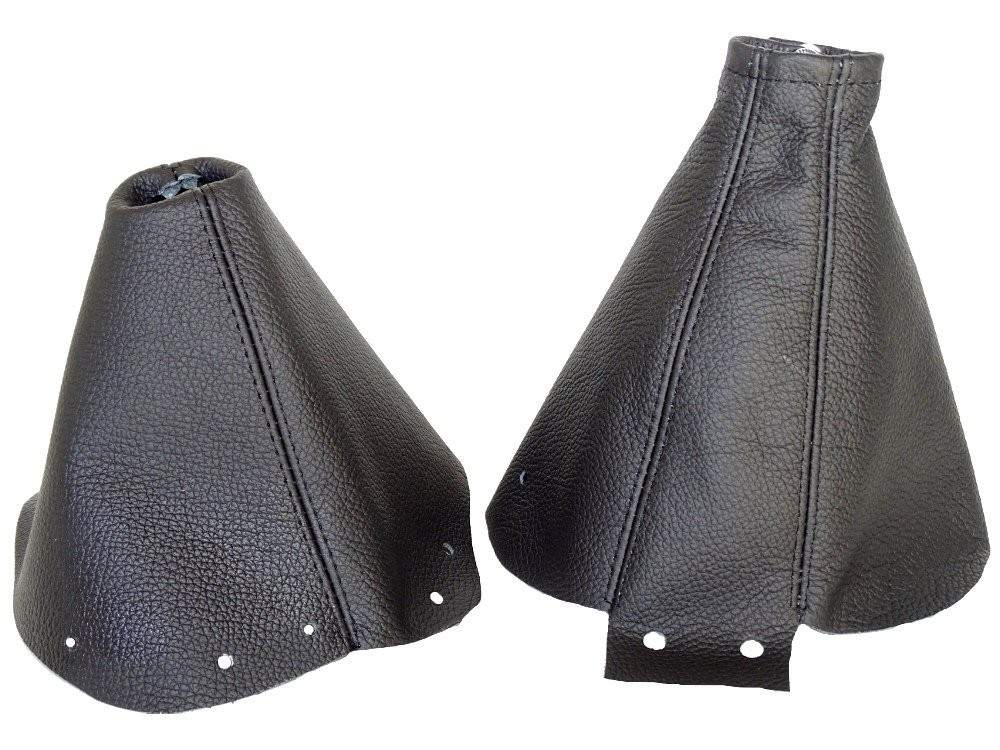 Kit Coifa Câmbio e Freio de Mão em Couro Genuíno Preto para Nissan 300ZX (1989-2000)