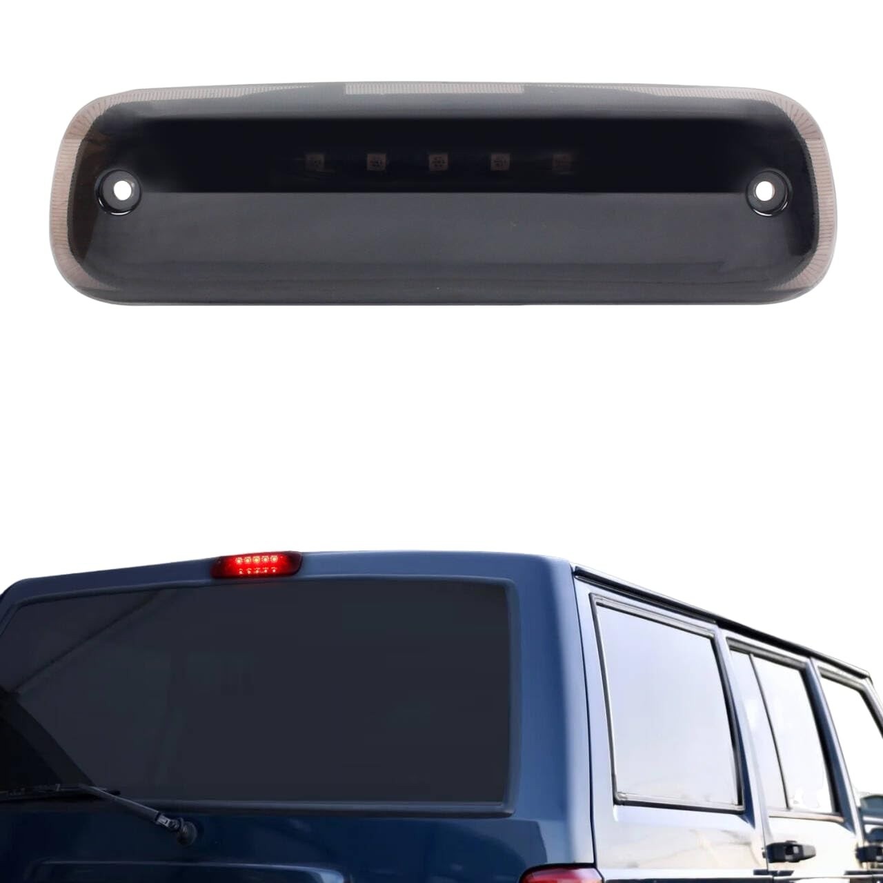 Terceira Luz de Freio LED Fumê para Jeep Cherokee 1997-2001 - Segurança e Estilo Aprimorados