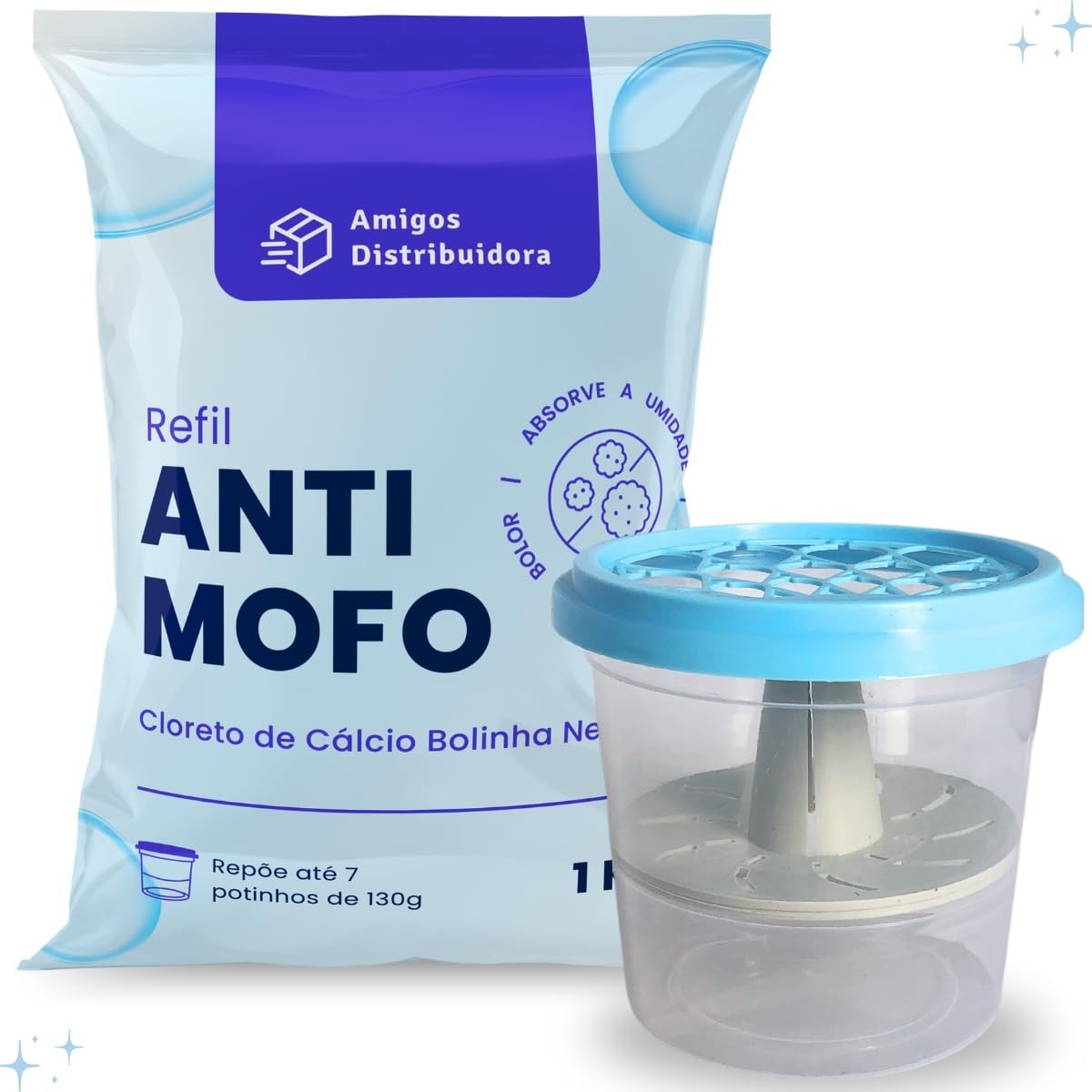 Antimofo Bolinha 1kg + 1 Pote Anti Mofo 130g - Combate à Umidade e Odores com Eficácia