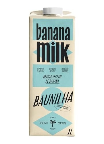 Banana Milk Baunilha 1L – Bebida Vegetal Vegana, Sem Lactose, Sem Glúten, Sem Açúcar Adicionado | Perfeito para Shakes, Cafés e Receitas