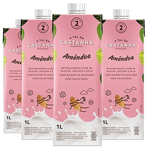 4x Bebida de Amendoas Sem Lactose A Tal da Castanha 1L