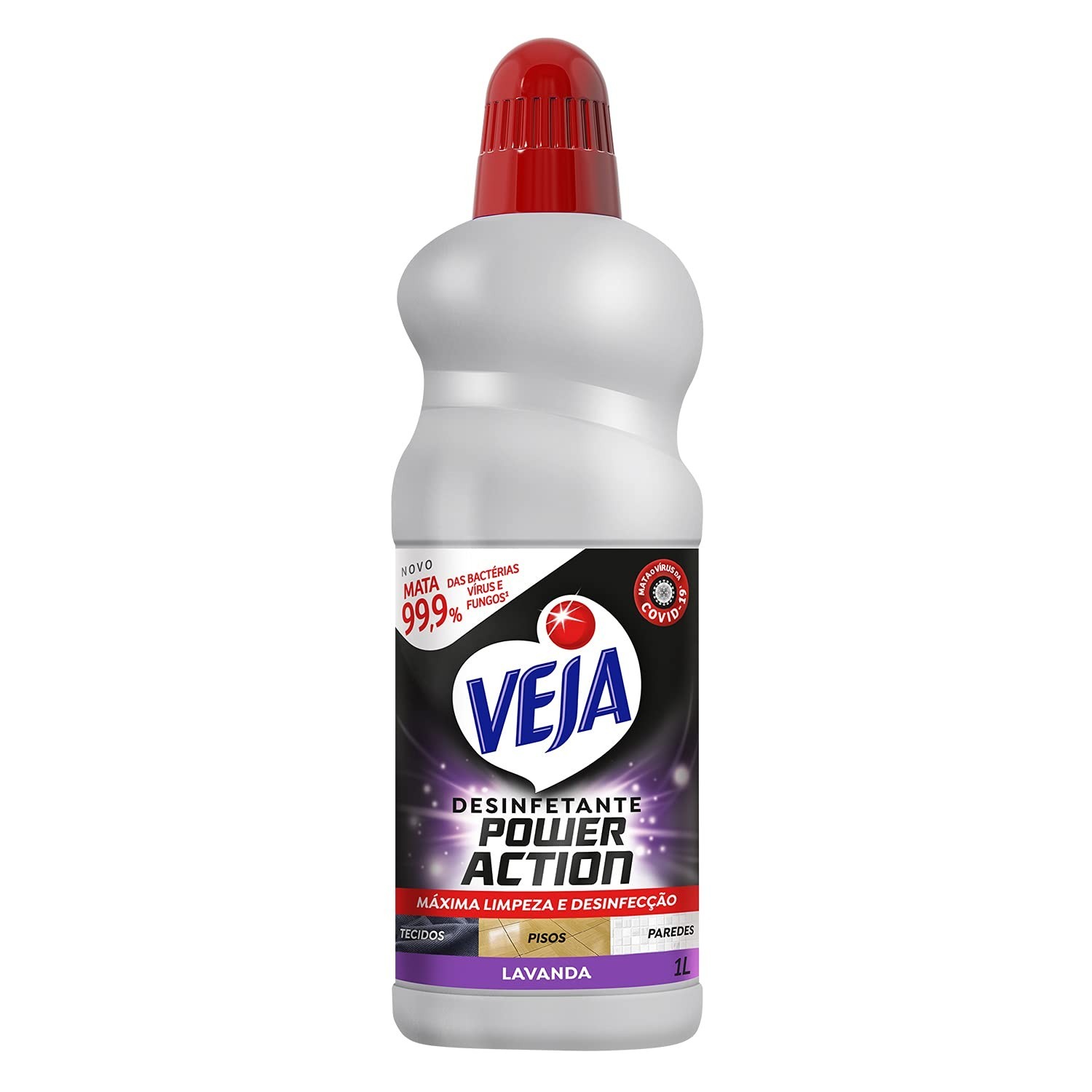 Desinfetante Multisuperfícies Power Action Lavanda 1L - Limpeza e Desinfecção Potente para Toda Casa