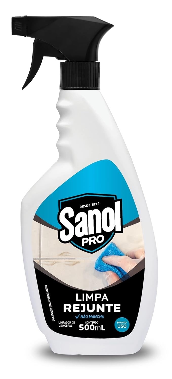 Limpa Rejunte Sanol Pró 1L - Fórmula Profissional Azul para Pisos e Revestimentos