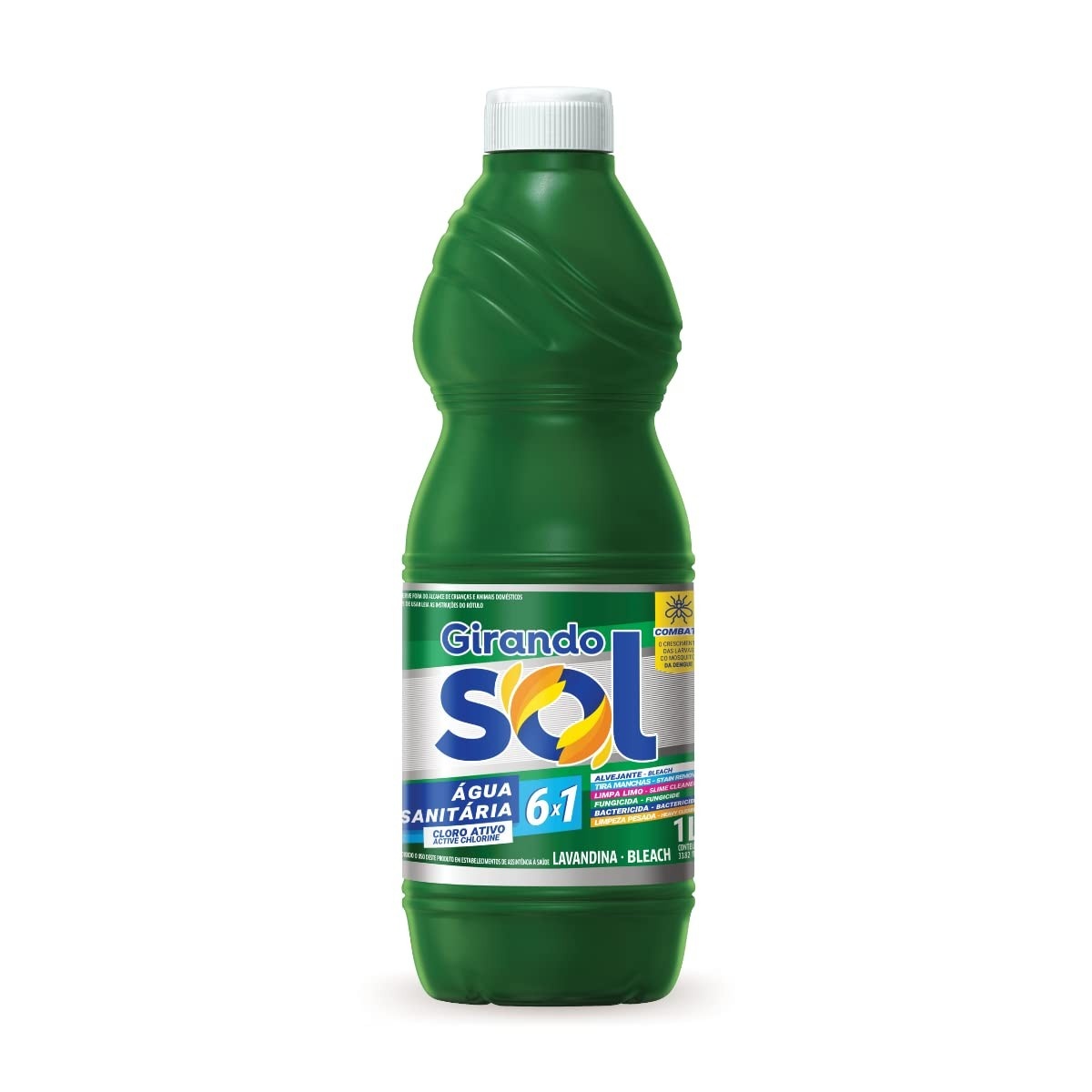 Girando Sol Água Sanitária Verde 1L - Alvejante Potente com Cloro Ativo
