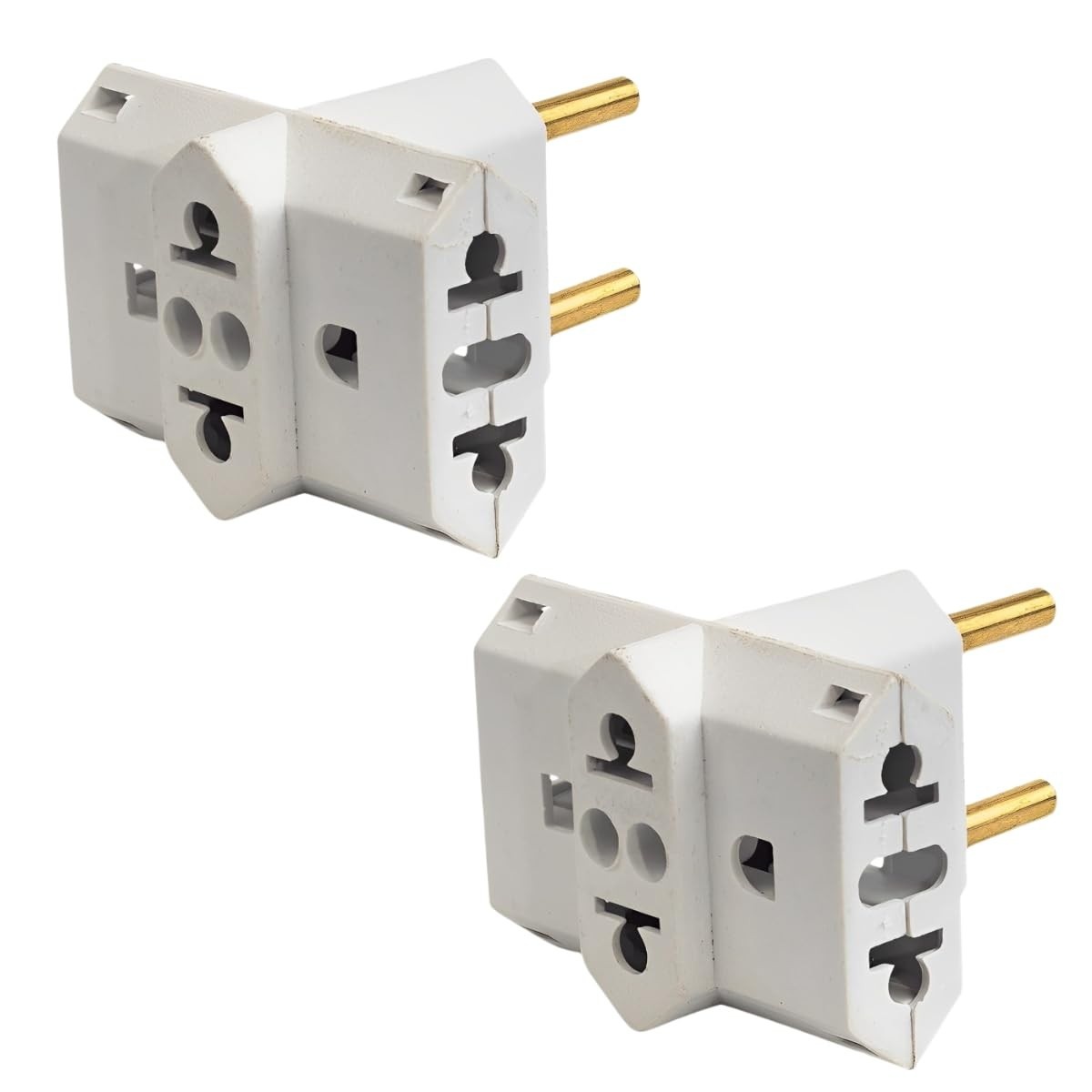 Kit 2 Adaptadores Benjamim T 3 Entradas Multiplicador de Tomadas 10A Bivolt