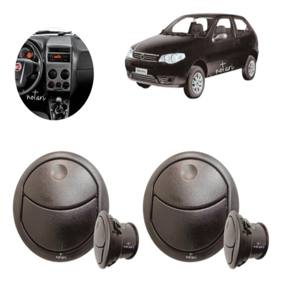 Kit 2 Grades Difusoras de Ar para Fiat Palio (2012-2016) - Renove o Interior!