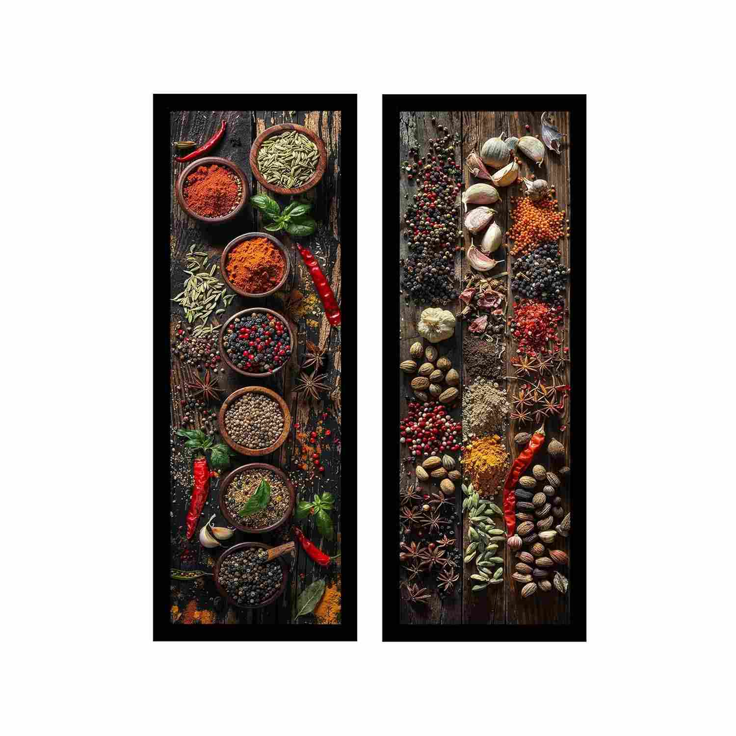 Kit 2 Quadros Decorativos para Cozinha e Área Gourmet - Design Moderno em Preto