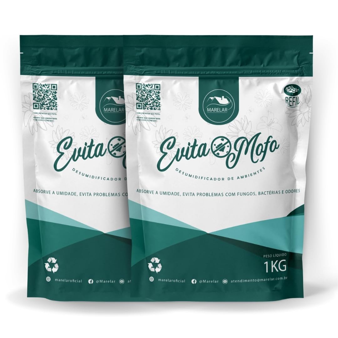 Kit Evita Mofo RENDE 20 POTES 2 Refil 1kg - Solução Anti Umidade, Bolor e Odores