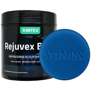 Revitalizador Rejuvex Black Vonixx 400g: Plásticos Novos e Brilhantes + 2 Aplicadores