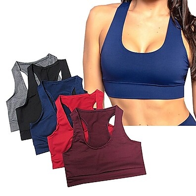 Top Fitness Feminino Suplex sem Bojo - Kit com 2