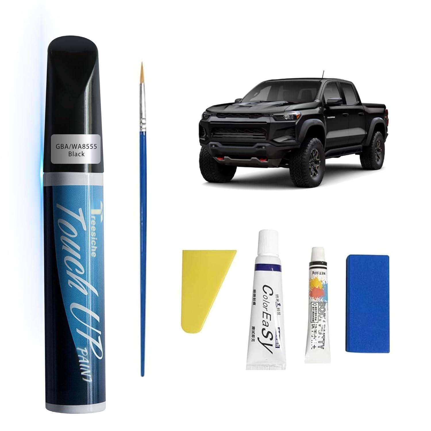 Tinta de Retoque Preto GBA/WA8555 para GMC - Caneta 2 em 1 com Removedor de Arranhões Profundos