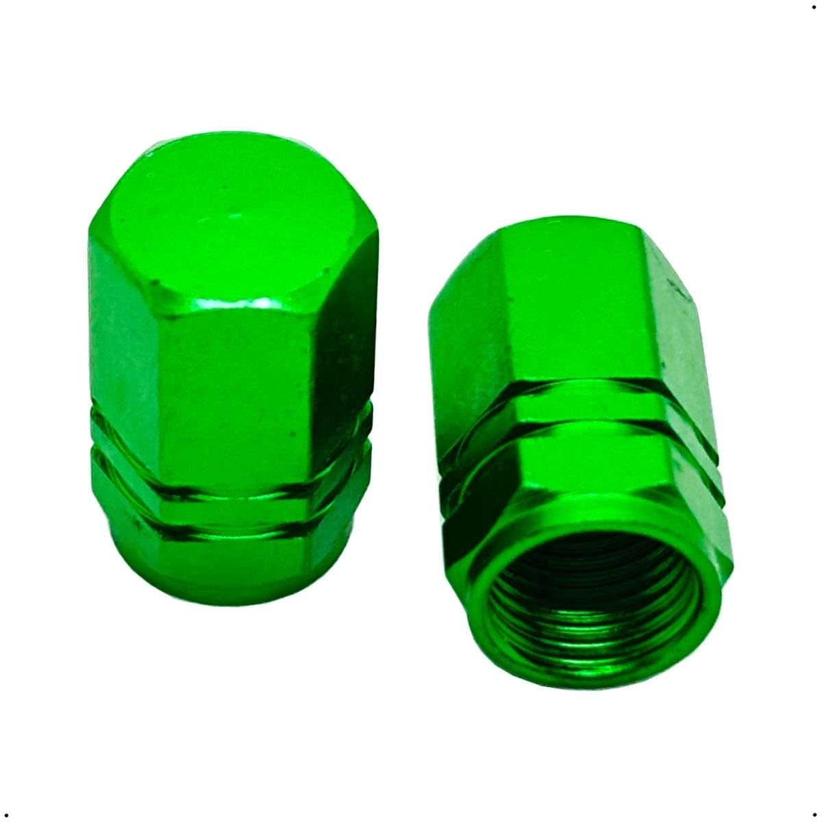 Kit 2 Válvulas Bico Pneu Alumínio Import Verde - Estilo e Proteção