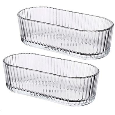 2 Petisqueiras Vidro Oval 17cm Cameratta – Elegância na Mesa
