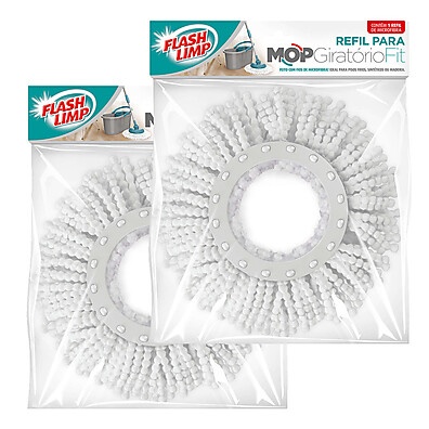 2 Refis Mop Giratório Flash Limp: Limpeza Fácil e Rápida