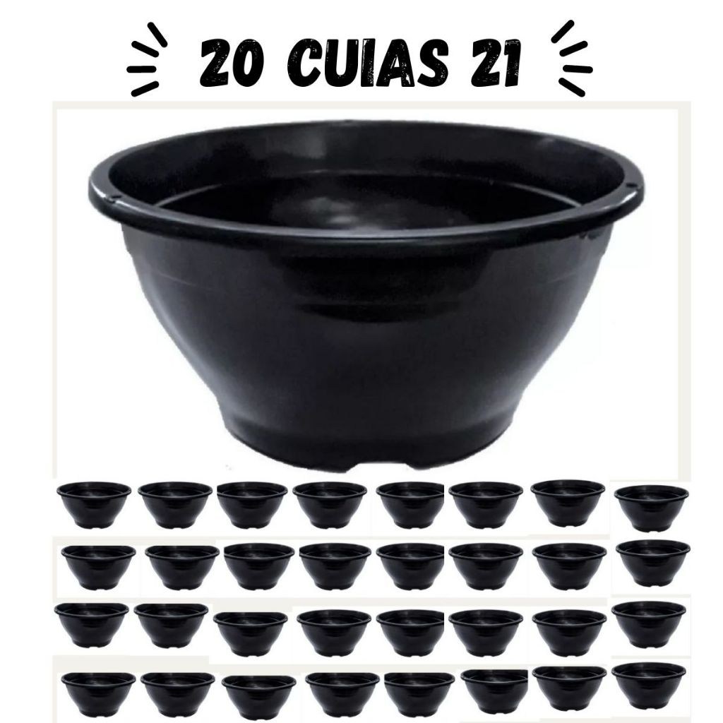 20 Vasos Cuia 21: Verde e Estilo Preto!