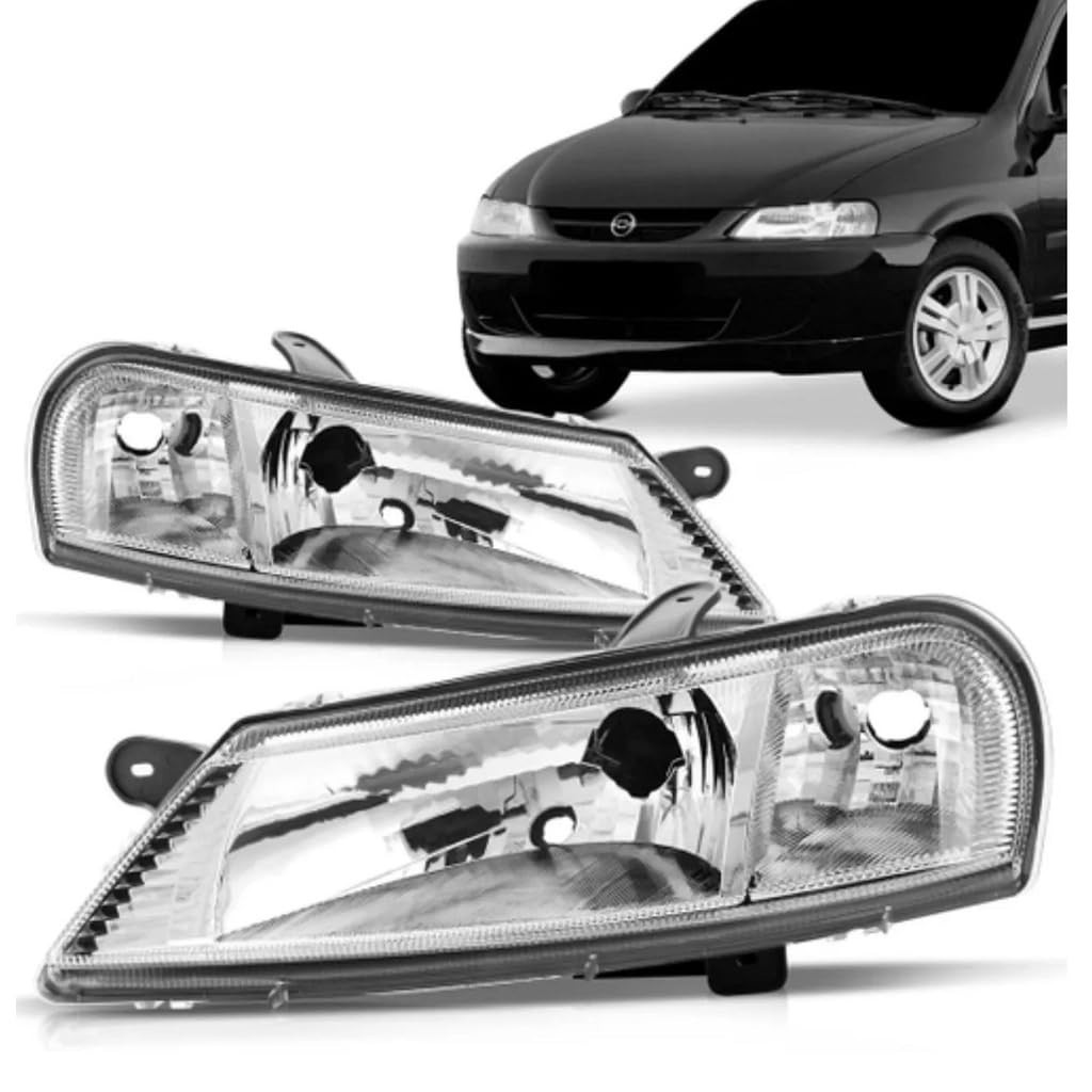 Par de Faróis Cromados para Chevrolet Celta (1999-2006) - Renove o Visual!