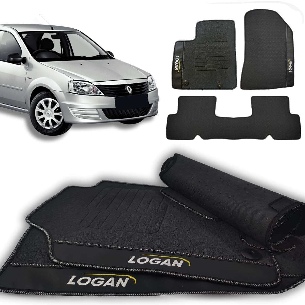 Tapete Borracha Logan 2007-2014: Proteção Total e Estilo para seu Carro