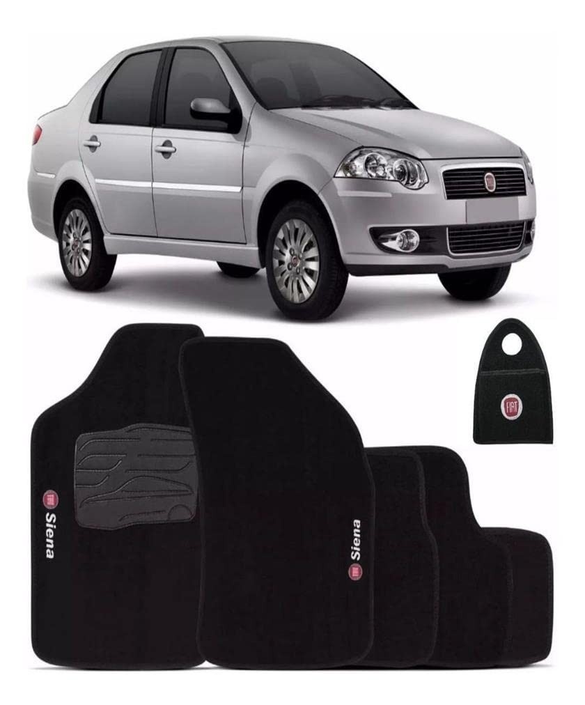 Tapete Automotivo Fiat Siena 2008-2012 Bordado + Lixeira Grátis: Proteção e Estilo!