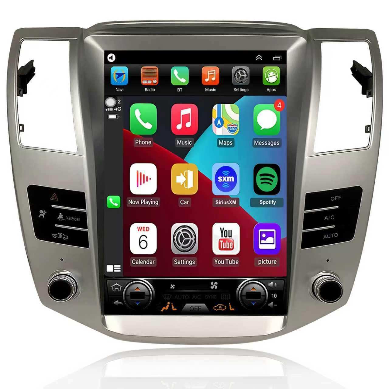 Upgrade Central Multimídia Android 12.9" para Lex RX330/RX350 (2004-2009) com Carplay, Android Auto e Câmera Grátis