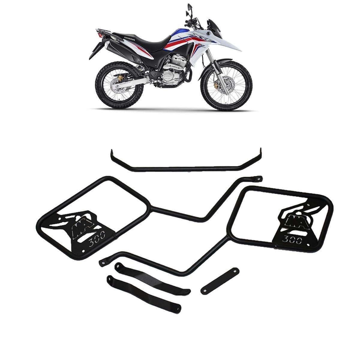 Afastador de Alforge XRE 300 (2009+) Preto Fosco: Segurança e Estilo para Sua Aventura