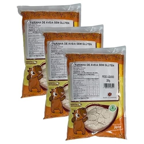 Kit 3X: Farinha de Aveia Sem Glúten Tainá Alimentos 200g