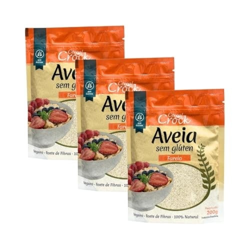 Kit com 3 Pouchs de Farelo de Aveia sem Glúten de 200g cada - Cereal Crock