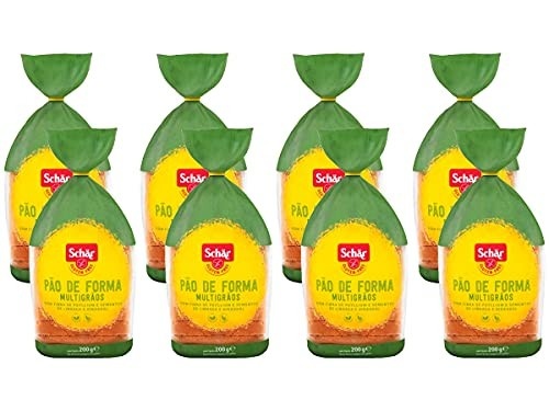 Kit 8 Pão de Forma Multigrãos Sem Glúten Vegan Schar 200g