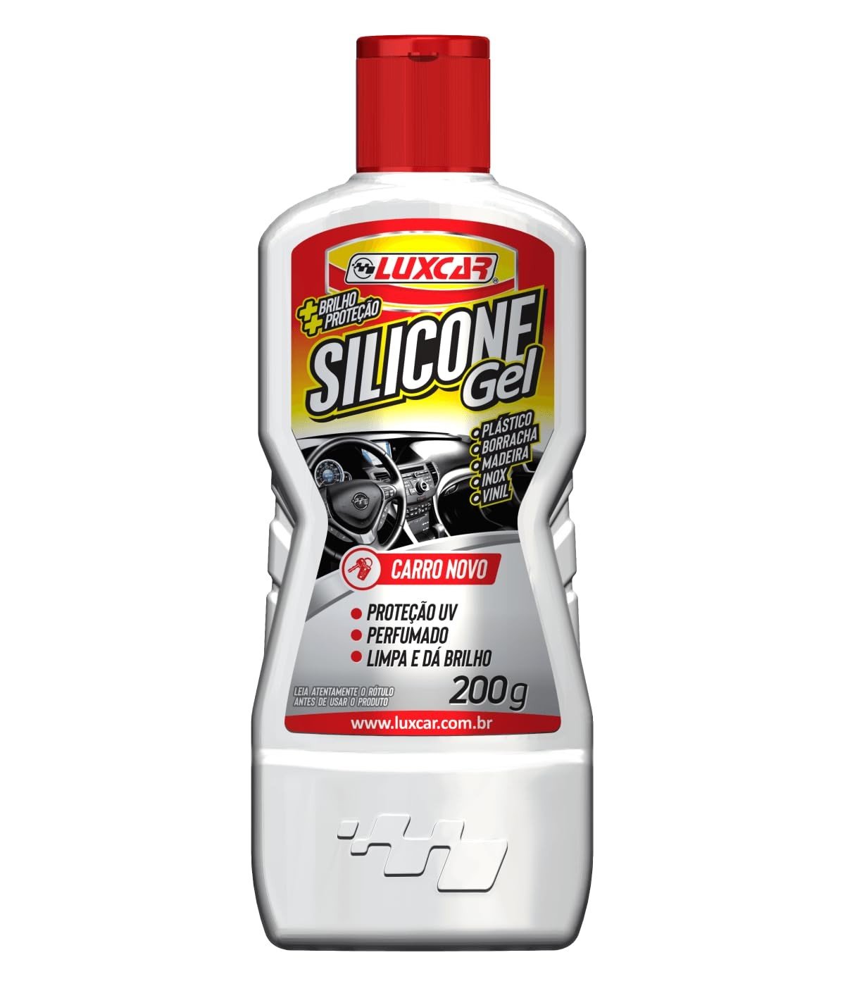 Luxcar Silicone Gel Carro Novo: Brilho, Proteção UV e Aroma Renovador (200g)