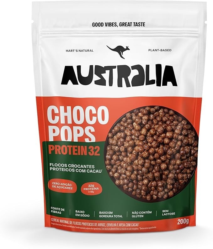 Hart's Natural Cereal ChocoPops Protein Chocolate 200g | Integral, Zero Açúcar Adicionado, Vegano, Sem Glúten, Sem Lactose, Fonte de Fibras