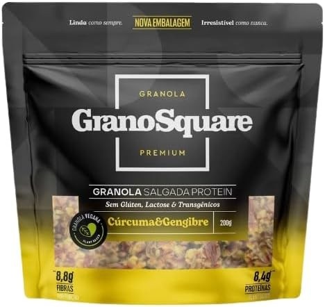 Kit 2X: Granola Salgada Protein Cúrcuma GranoSquare 200g