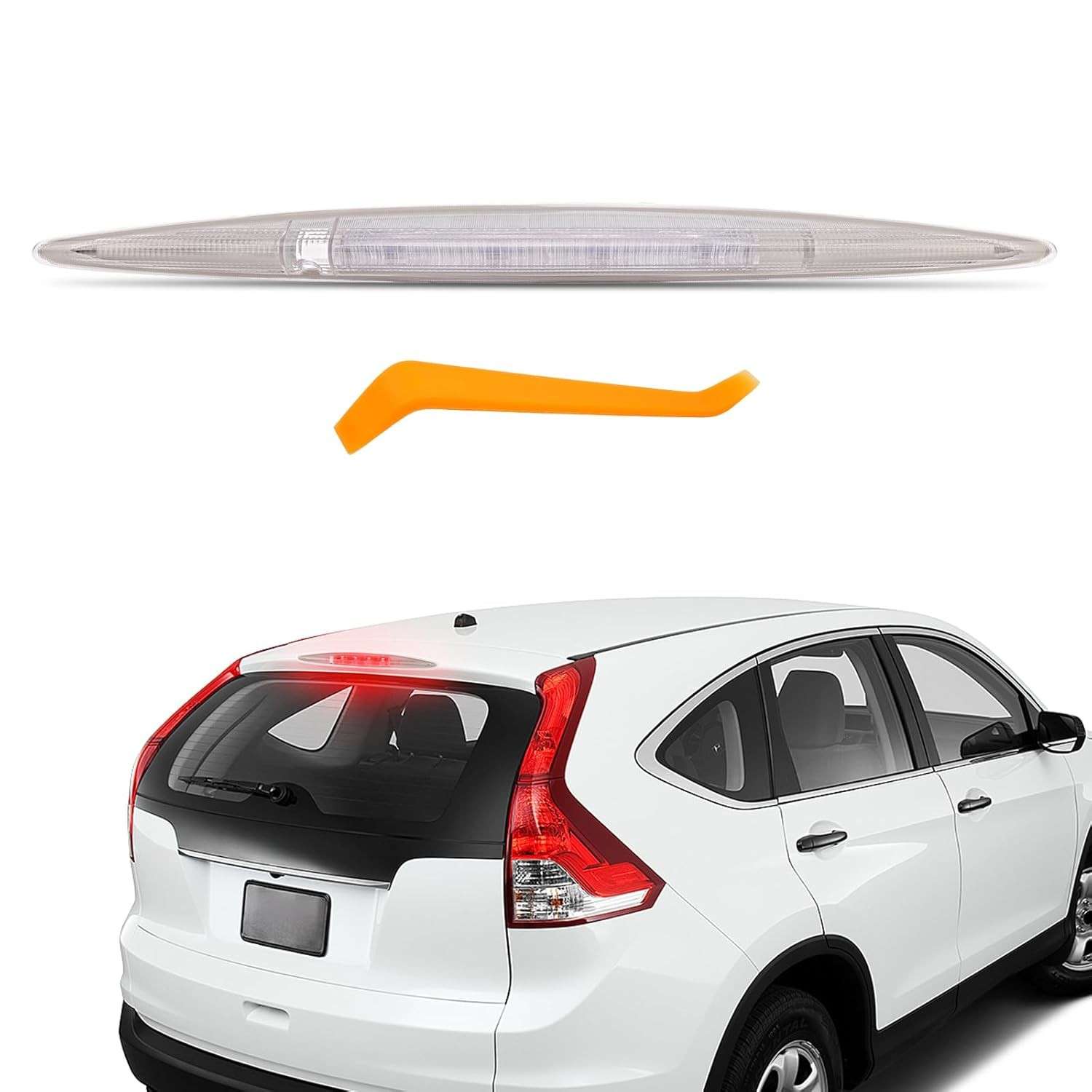 Terceiro Farol de Freio LED Honda CRV 2012-2016 - Segurança e Estilo com Acabamento Branco