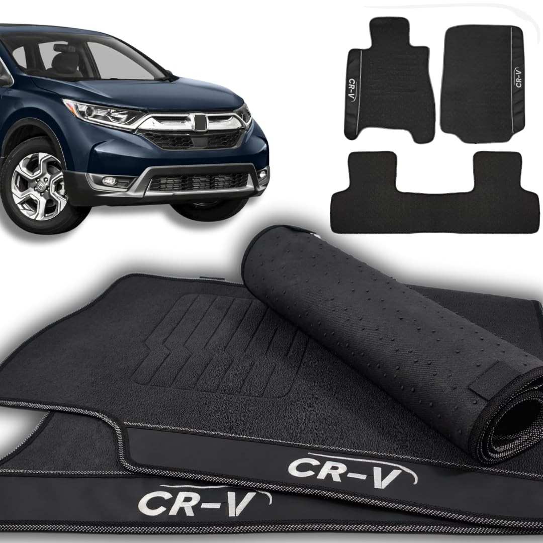 Jogo de Tapetes Automotivos Emborrachados Premium para Honda CR-V (2012-2018) - 3 Peças