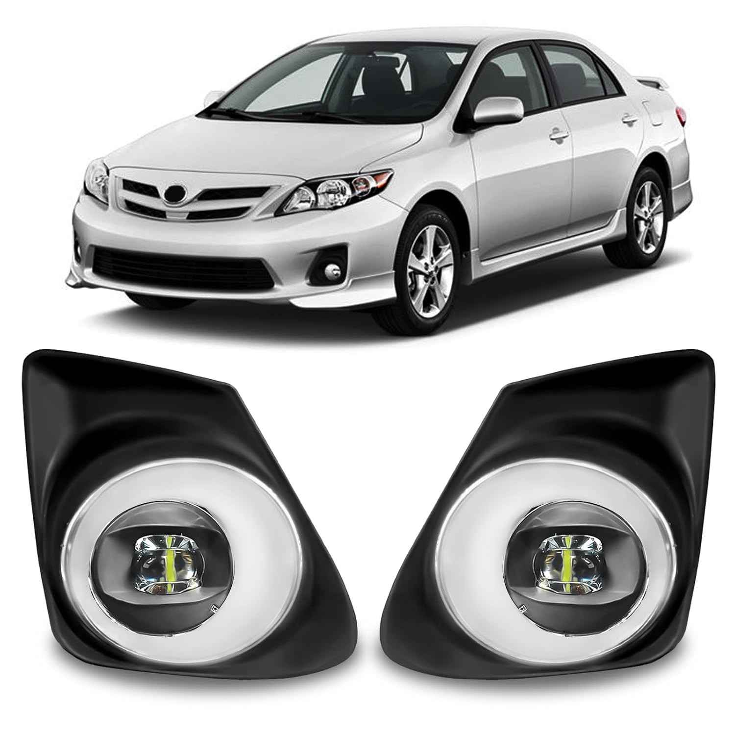 Faróis de Neblina LED Premium para Toyota Corolla 2011-2013 | Segurança e Estilo Certificados DOT