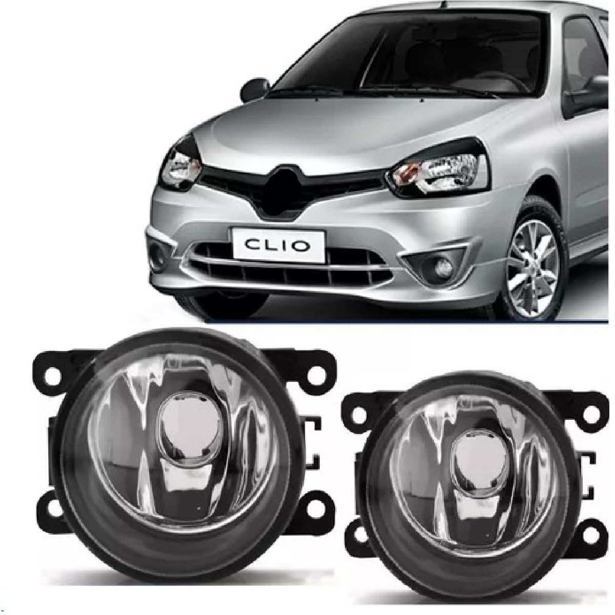 Par de Faróis de Milha Universal para Renault Clio (2013-2016) - Visibilidade Noturna Aprimorada