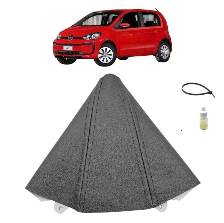 Coifa de Câmbio Courvin Manual para VW Up! Connect (2014-2021) - Preto com Costura Preta