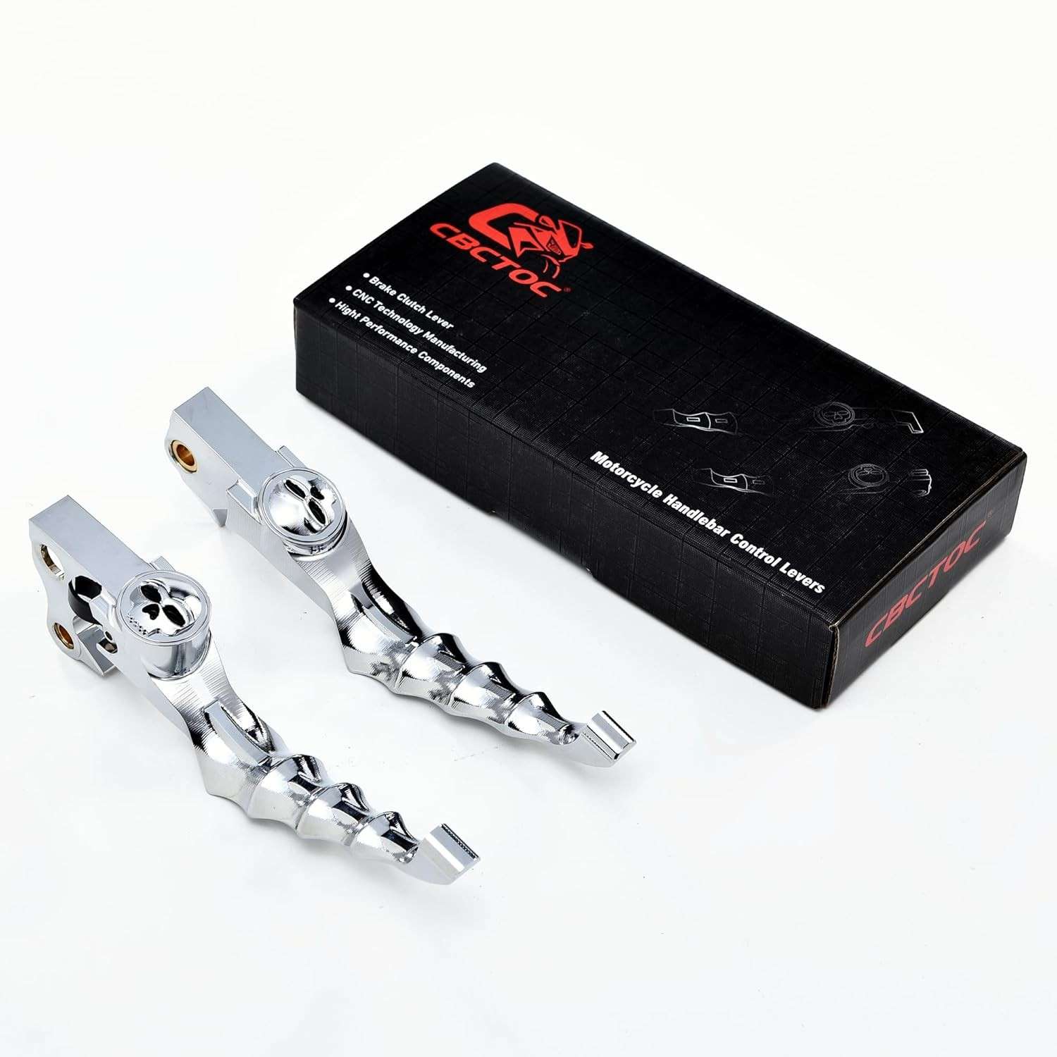 Alavanca de Embreagem e Freio CNC Crânio para Harley Sportster 883/1200 (2004-2015) - Cromo