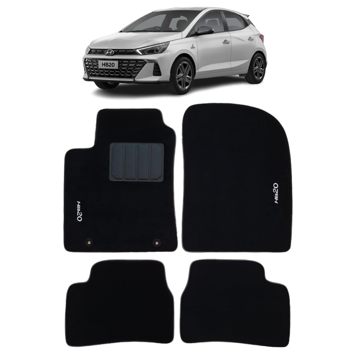 Tapete Carpete 5mm Premium para Hyundai HB20 (2016-2025) - Encaixe Perfeito e Durabilidade