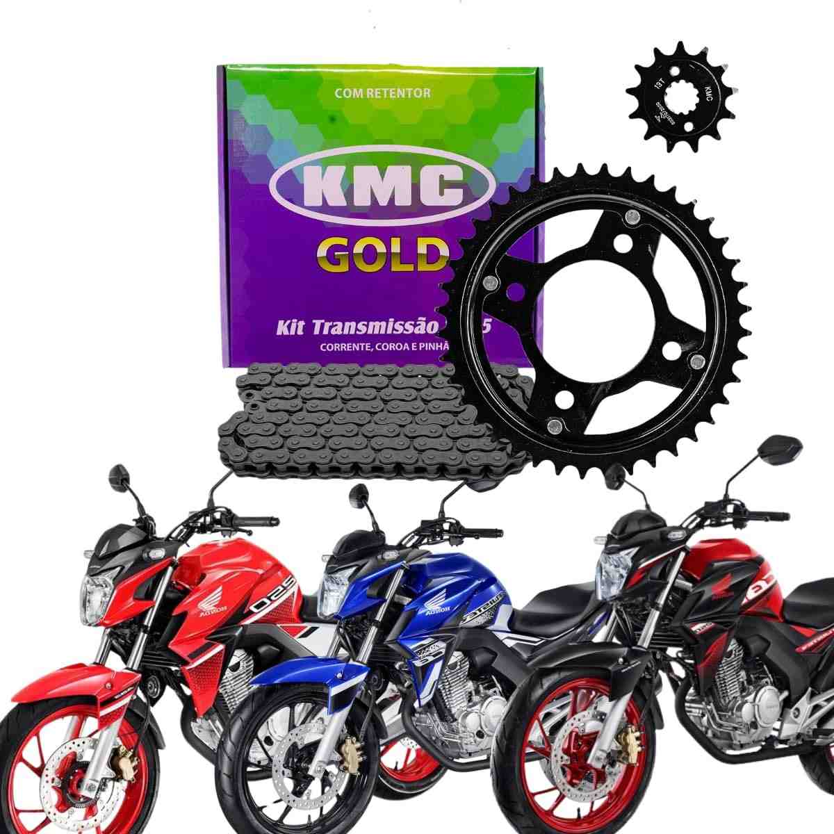 Kit Relação KMC Gold Cb Twister 250 (2016-2022) com Retentor - Durabilidade e Performance