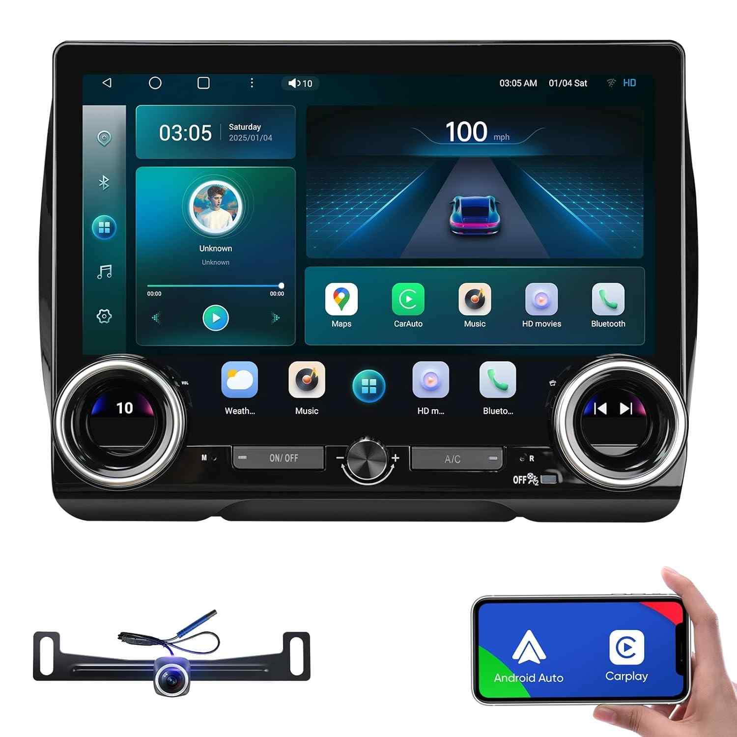 Central Multimídia Honda CRV 2017-2022: Tela QLED 10.2" Touchscreen, GPS, CarPlay Sem Fio e Android Auto