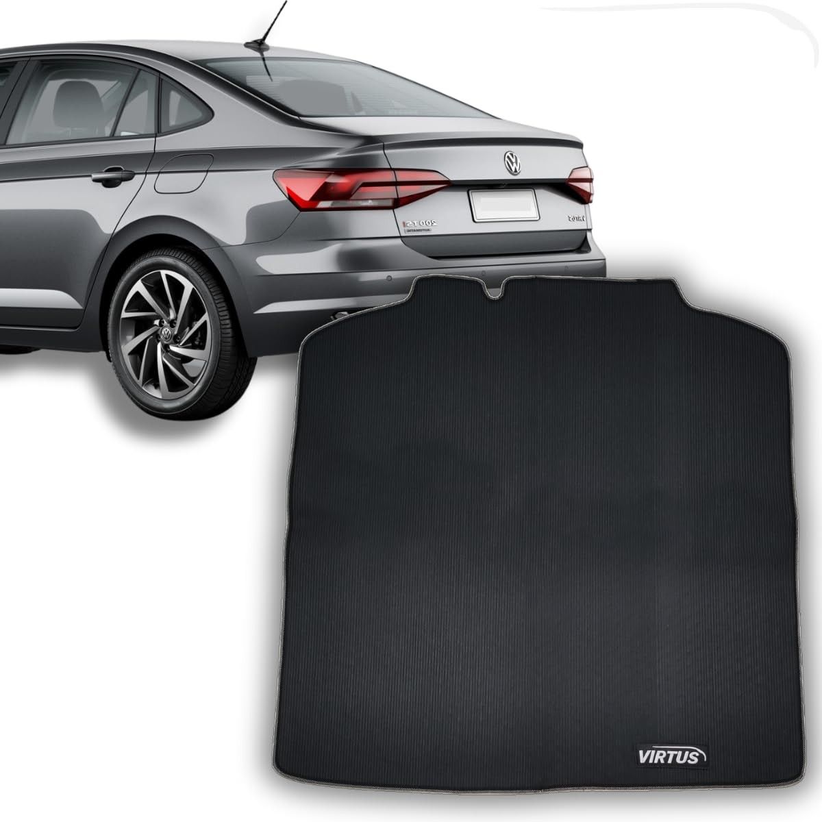 Tapete Porta Malas Emborrachado VW Virtus 2017-2023: Proteção Total e Fácil Limpeza