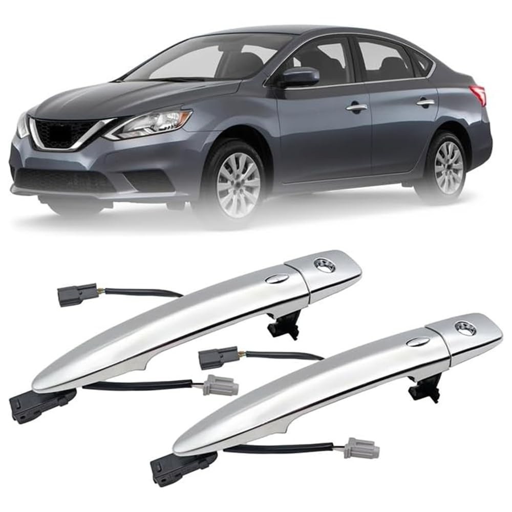 Maçanetas Externas Cromadas para Nissan Sentra, Maxima, Murano e Leaf (2009-2018) - Kit 2 Unidades