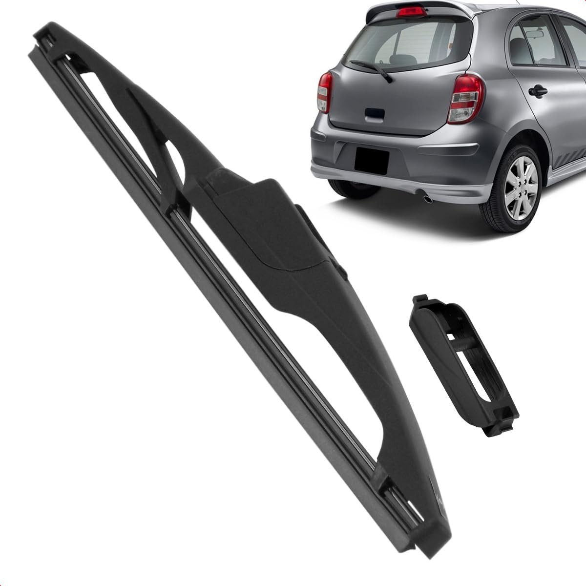 Palheta Limpadora Traseira Vigia Carenada 12" para Nissan March (2011-2019) - Silicone Premium