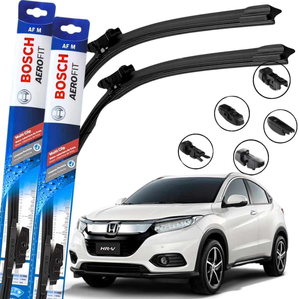 Par de Palhetas Limpador Para-brisa Bosch Aerofit Multiclip Honda HR-V 2019-2022