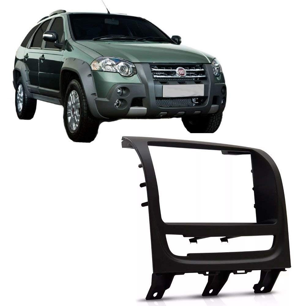 Moldura 2 Din 7" Fiamon: Upgrade Perfeito para Fiat Strada, Palio e Siena (2013-2019) - Preta