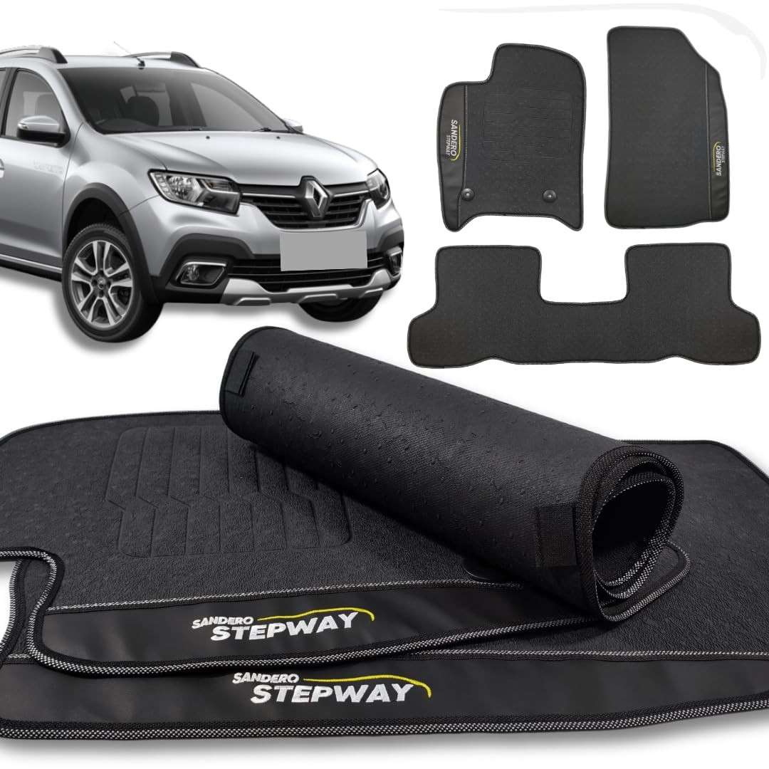 Jogo de Tapetes Automotivos em Borracha para Sandero Stepway (2008-2022) - Durabilidade e Estilo