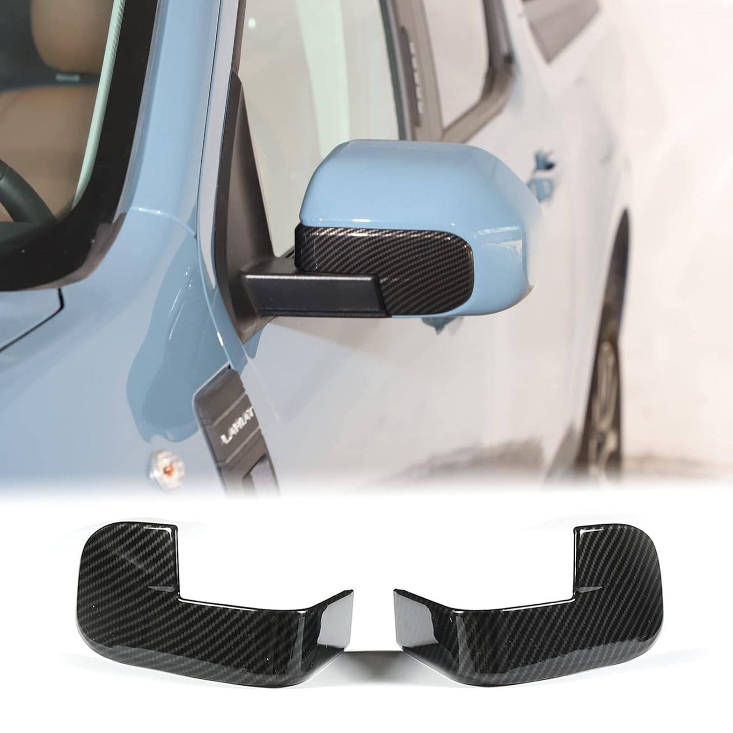 Capa Decorativa Fibra de Carbono L para Espelho Retrovisor Ford Maverick 2022-2023