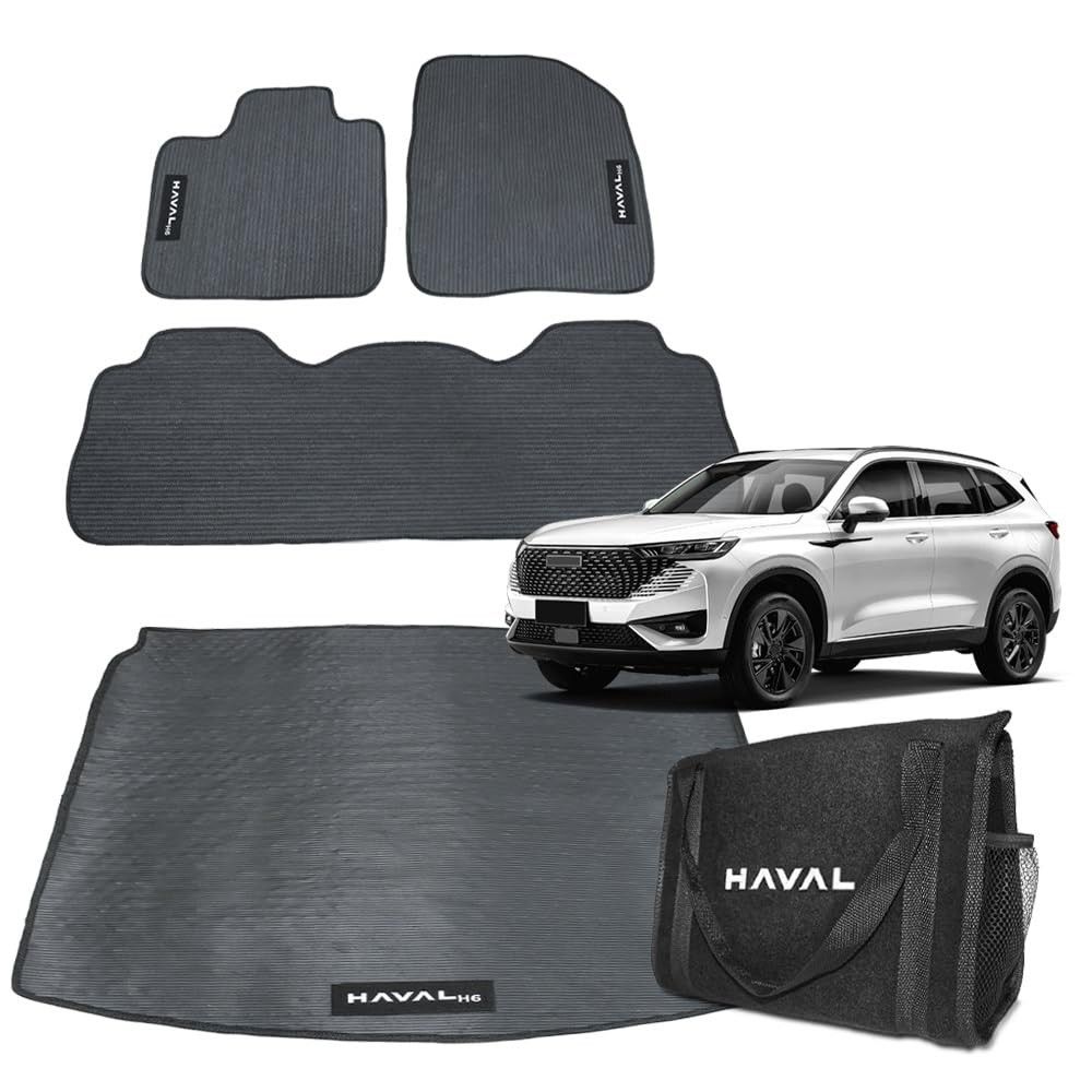 Tapete Borracha Haval H6 2023-2025 Impermeável + Bolsa Organizadora