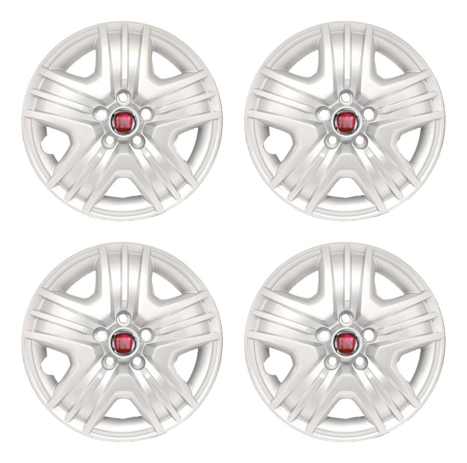 Jogo de Calotas Aro 16 Fiat Toro 2016-2024 (Furação 5x110) com Emblema Vermelho Esportivo